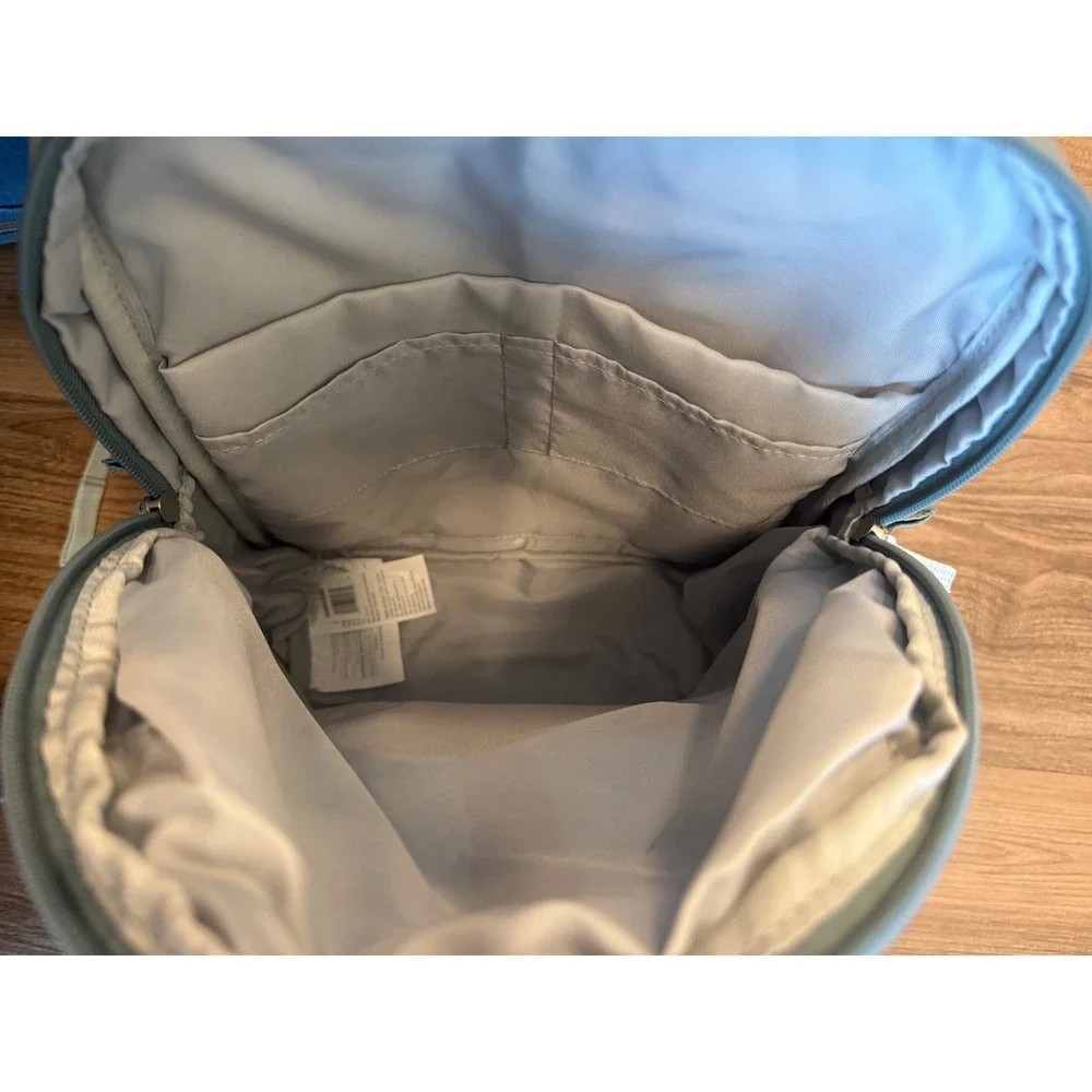 Life is Good x High Sierra Blue Nylon Backpack Sunset Seagull Graphic Travel Bag